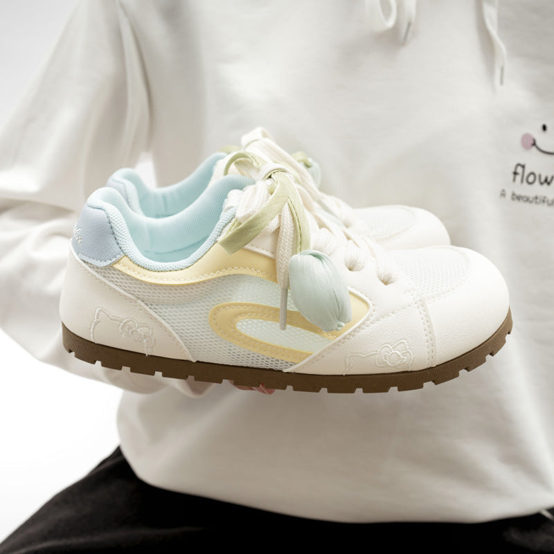 Damen modische Sneaker mit einzigartigem Blumenmotiv und bequemer Dämpfung