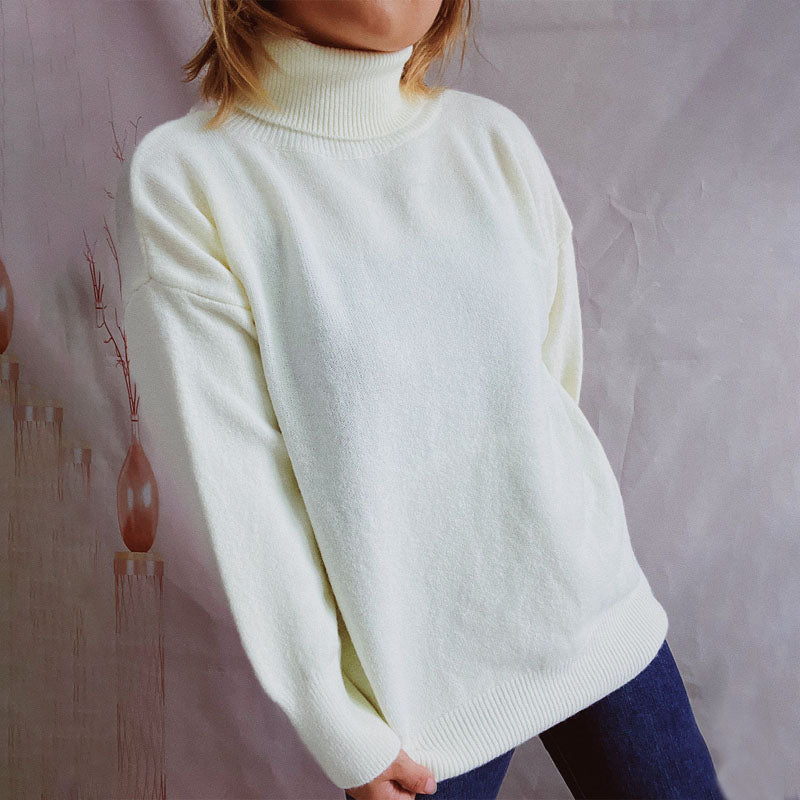 R&B | Einfarbiger Warmer Strickpullover Für Alltag