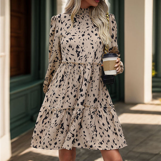 Damen bezauberndes Partie Kleid mit voluminösem Rock und enganliegendem Ärmel R&B