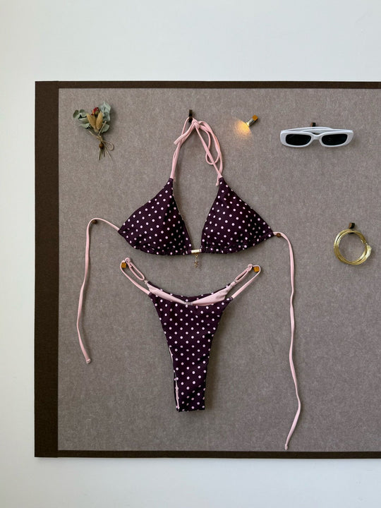 Damen Triangel-Bikini mit verspieltem Punkte-Design R&B