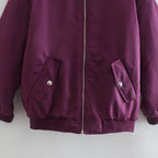Damen lässige Bomberjacke mit praktischen Taschen und Reißverschluss R&B