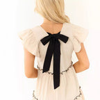 Damen Verspieltes Kurzarm-Minikleid mit Rüschendetails R&B