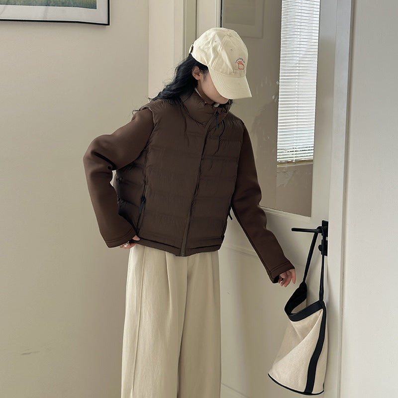 Damen Funktionale Pufferjacke mit Taschen und hohem Kragen R&B