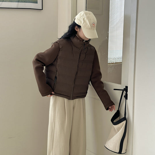 Damen Funktionale Pufferjacke mit Taschen und hohem Kragen R&B
