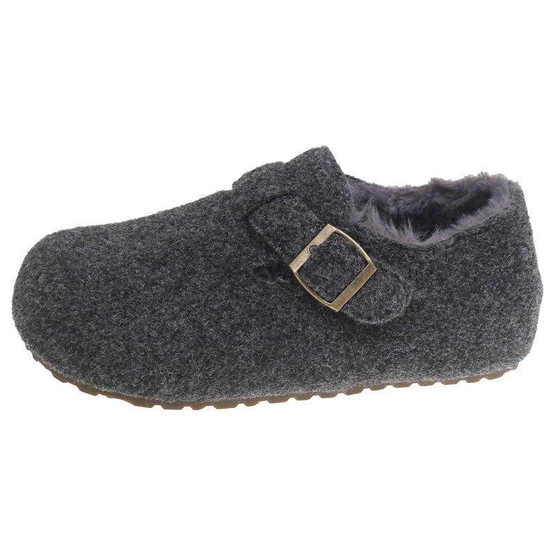 Damen Hausschuh aus hochwertigem Filz mit decorative Schnalle R&B
