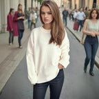 Damen lässiger Strickpullover mit weitem Schnitt und maximalem Komfort R&B
