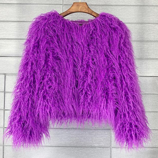 Damen Flauschige Kunstfelljacke mit lockerer Passform und voluminösem Design R&B