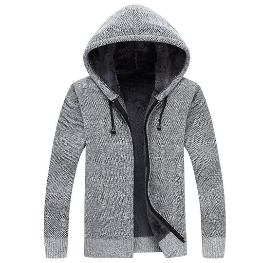 Herren bequeme Fleece-Jacke mit Kapuze und weichem Innenfutter R&B