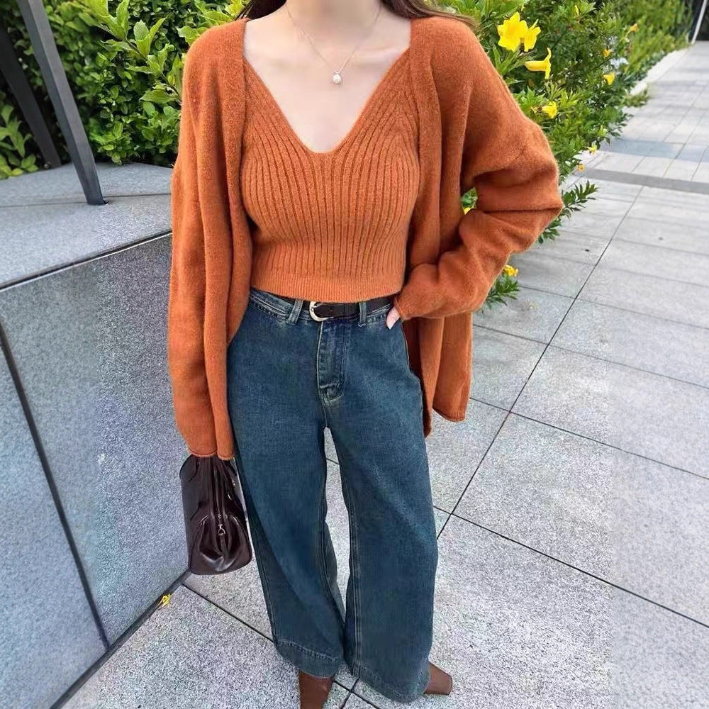 Damen Weicher Langarm-Cardigan mit Knopfleiste und bequemer Passform R&B