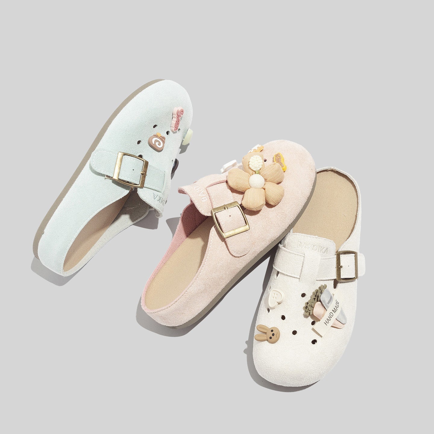 Damen Clogs mit floralem Dekor und verstellbarem Riemen