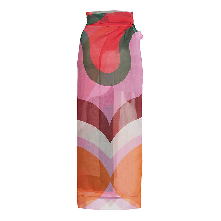 Damen asymmetrischer Badeanzug mit modernem Grafikdesign R&B