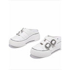 Damen trendige Plateau-Mules mit modischen Strassschnallen R&B