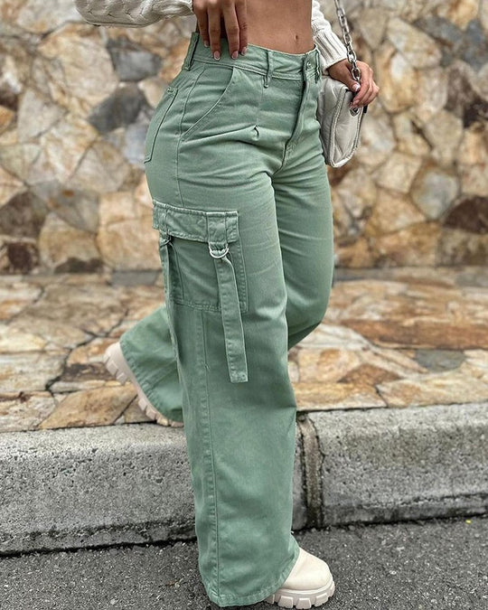 Damen Cargo-Hose mit weitem Bein und praktischen Taschen R&B