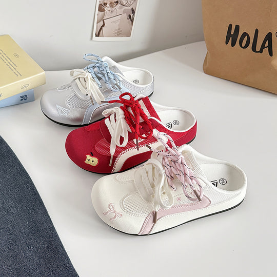 Damen Modische Clogs mit spielerischem Schnür-Design und atmungsaktivem Obermaterial R&B