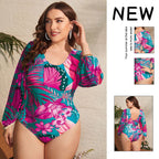 Damen Eleganter Einteiler Badeanzug mit Puffärmeln