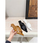 Damen elegante Mules mit geschwungenem Riemendetail R&B