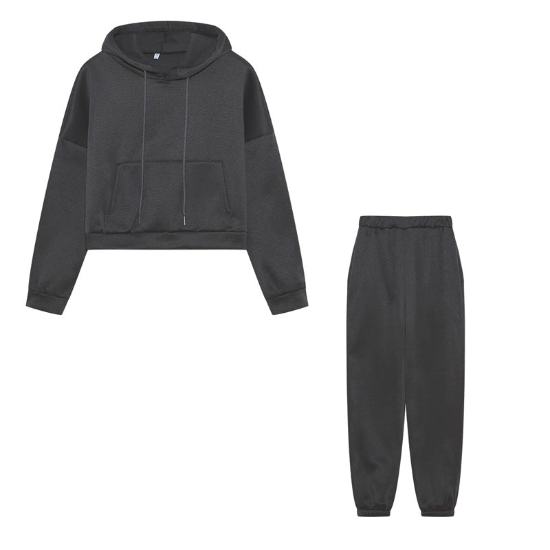 Damen Sportliches Sweatset mit cropped Hoodie und Jogginghose R&B