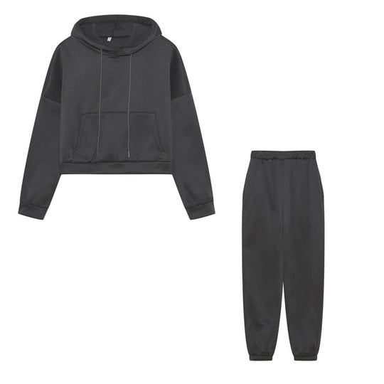 Damen Sportliches Sweatset mit cropped Hoodie und Jogginghose R&B