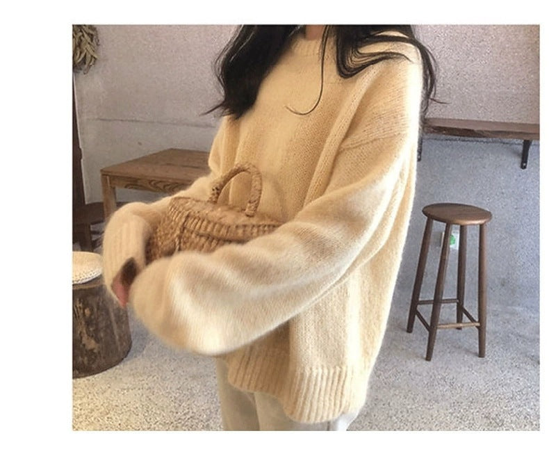 Damen bequemer Oversize-Pullover R&B