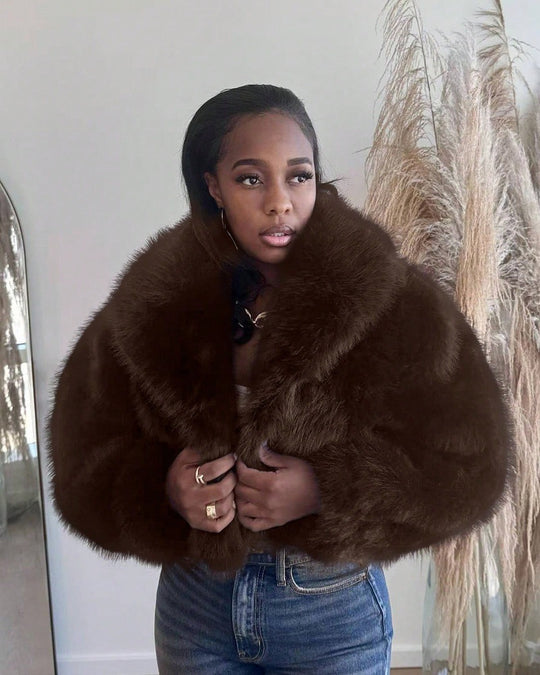 Damen Kuschelige Felljacke im Trend R&B