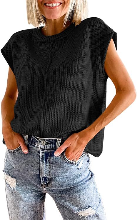 Damen lässiges Strickoberteil mit überschnittenen Schultern und strukturierter Textur R&B