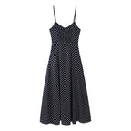 Damen Midikleid mit zarten Spaghetti-Trägern und verspieltem Polka-Dots-Design R&B