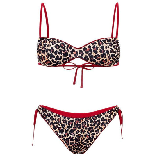 Damen Push-Up Bikini mit raffiniertem Animal-Print und verstellbaren Trägern R&B
