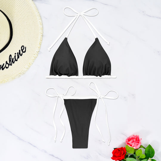 Damen Triangel-Bikini mit verstellbaren Trägern und seitlichem Bindeband R&B
