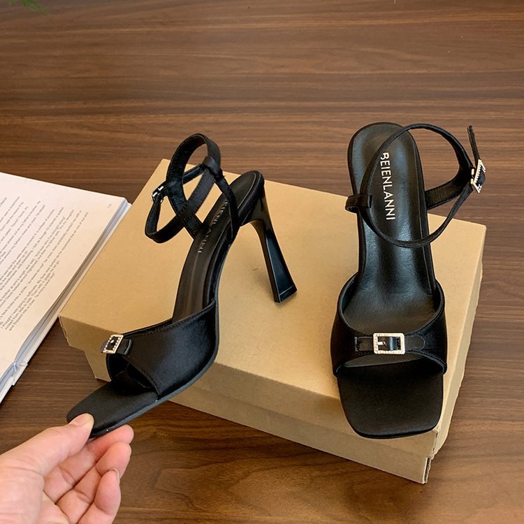 Damen elegante High Heel Sandalen mit transparentem Riemendesign R&B