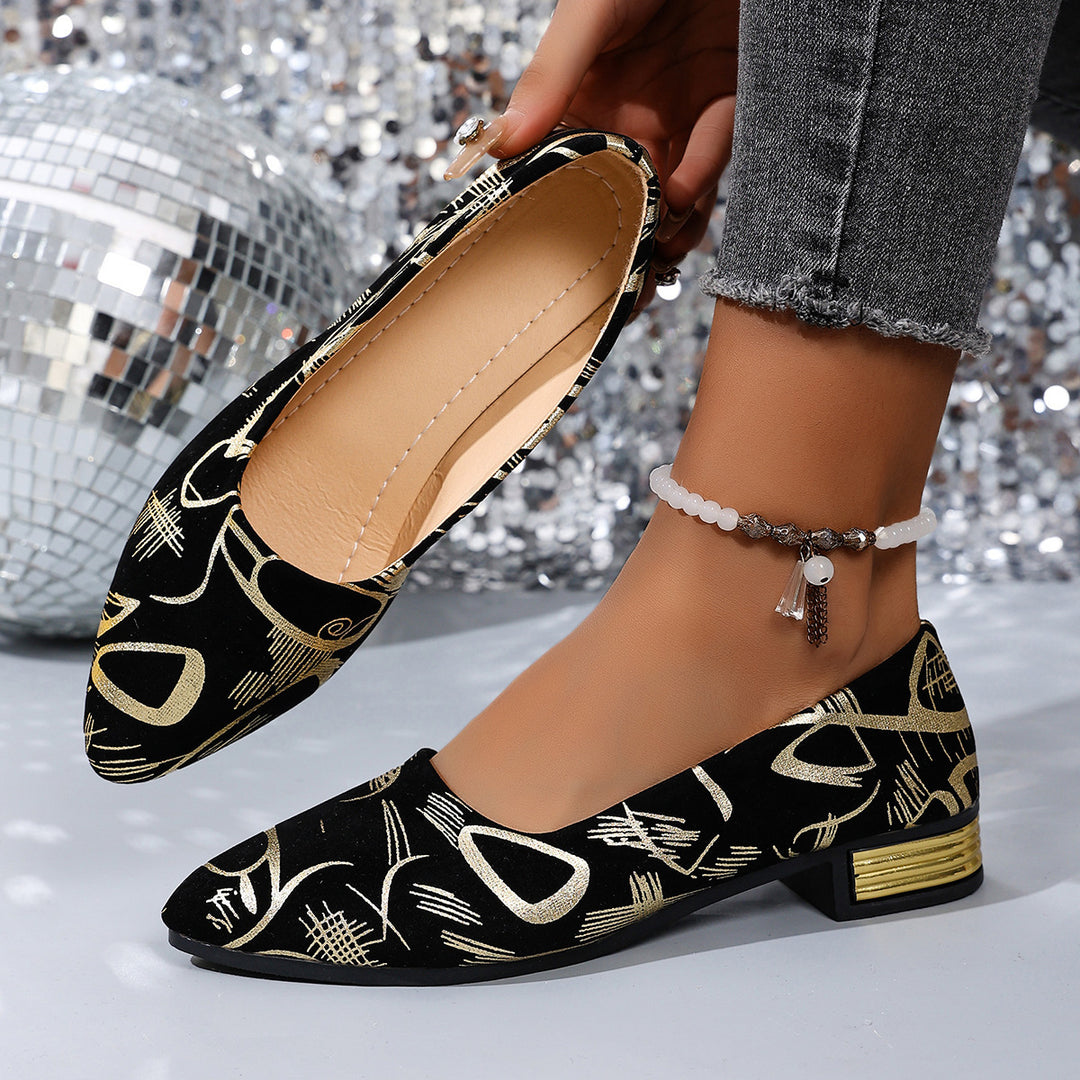 Damen Elegante Ballerinas mit modischem Druck und bequemem Innenfutter R&B
