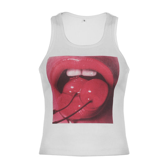 Damen Tanktop mit auffälligem grafischen Druck R&B