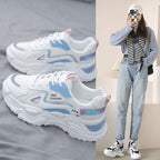 Damen Sportliche Sneakers mit voluminöser Sohle und reflektierenden Akzenten