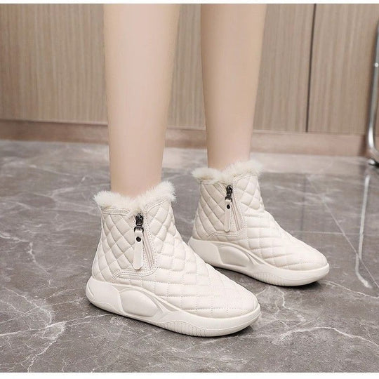 Damen modische Winter-Sneaker mit kuscheligem Innenfutter und praktischem Reißverschluss R&B