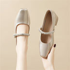 Damen elegante Pumps mit modischem Riemen und Schmuckdetails R&B
