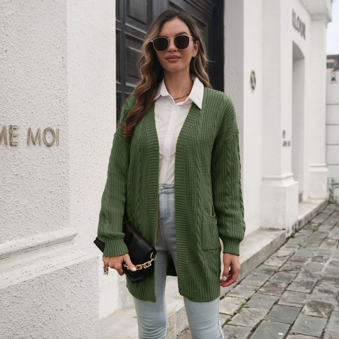 Damen Großer Strickcardigan mit Zopfmuster R&B