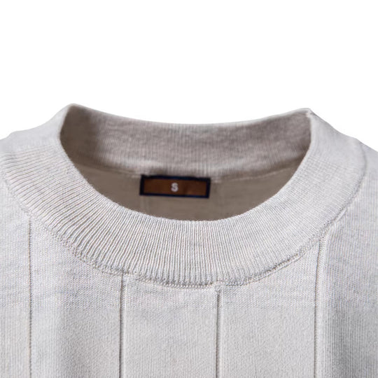 Herren nan leichter Kurzarm-Strickpullover mit feiner Rippenstruktur und Rundhalsausschnitt R&B
