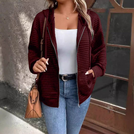 Damen Gefütterte Zip-Jacke mit Kängurutasche R&B