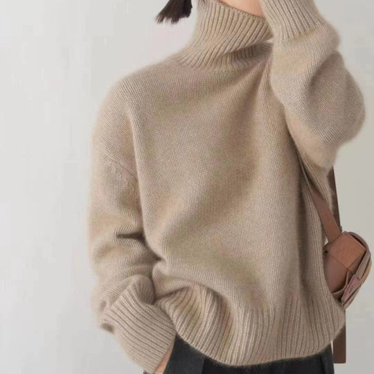 Damen Kuscheliger Rollkragenpullover aus hochwertigem Strick R&B