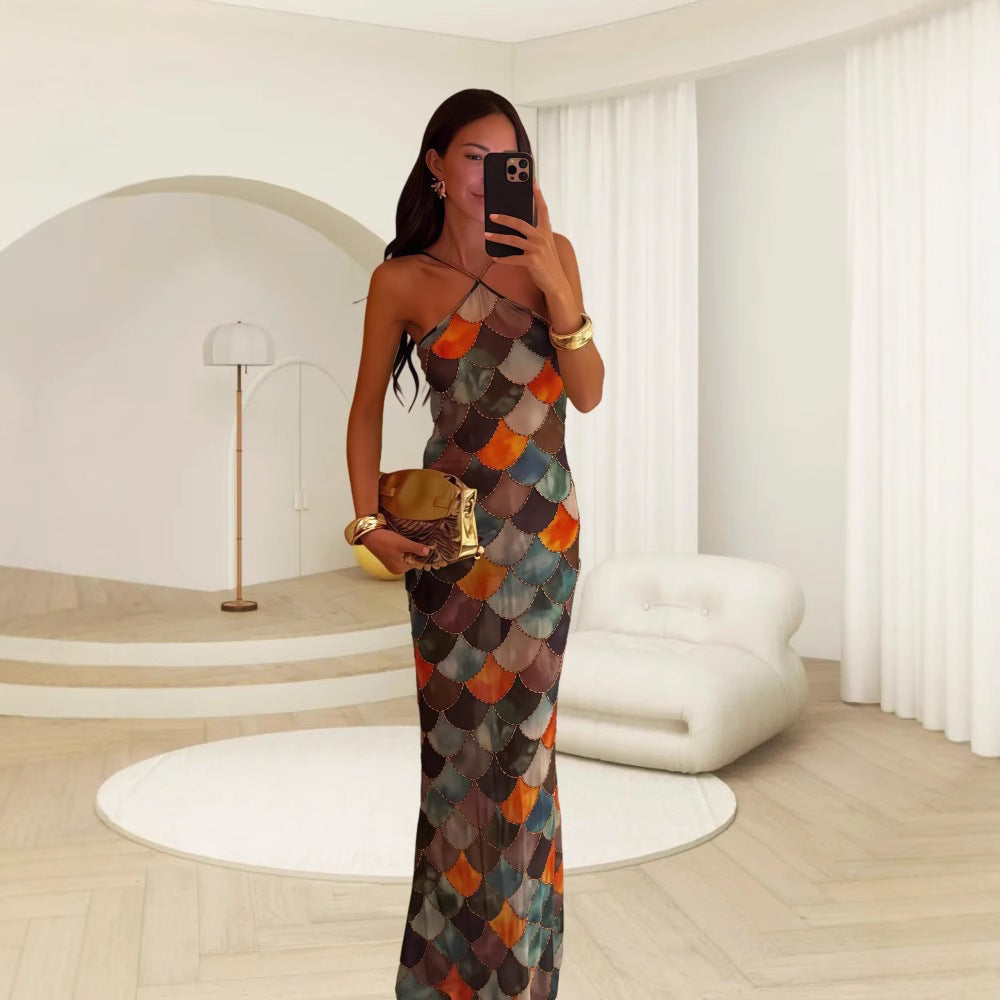 Damen Elegantes Maxikleid mit asymmetrischem Schnitt und schimmerndem Obermaterial R&B
