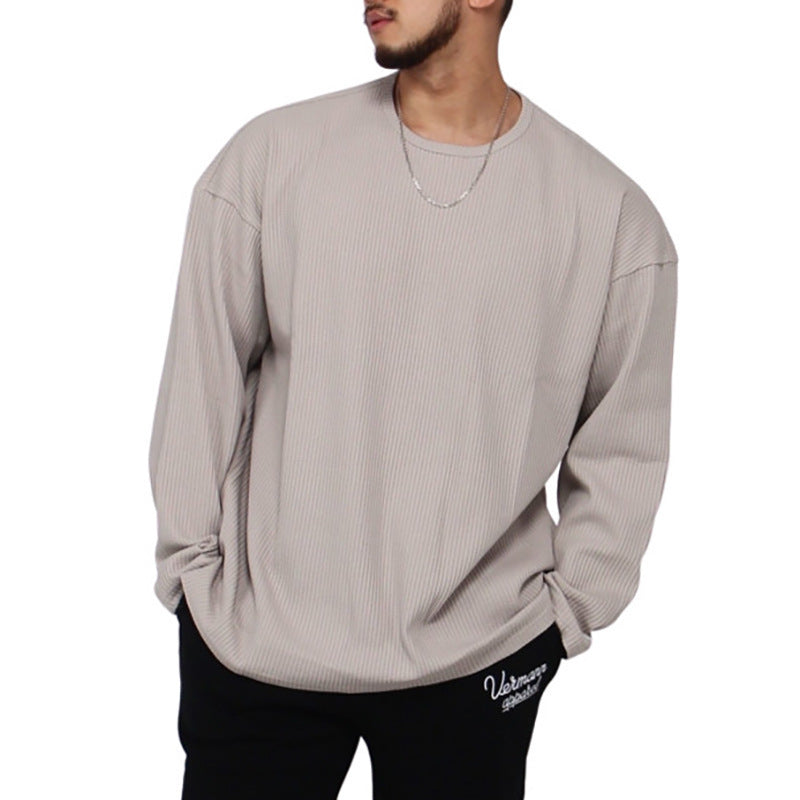 Herren Langarmshirt mit strukturiertem Rippenmuster und modernem Schnitt R&B