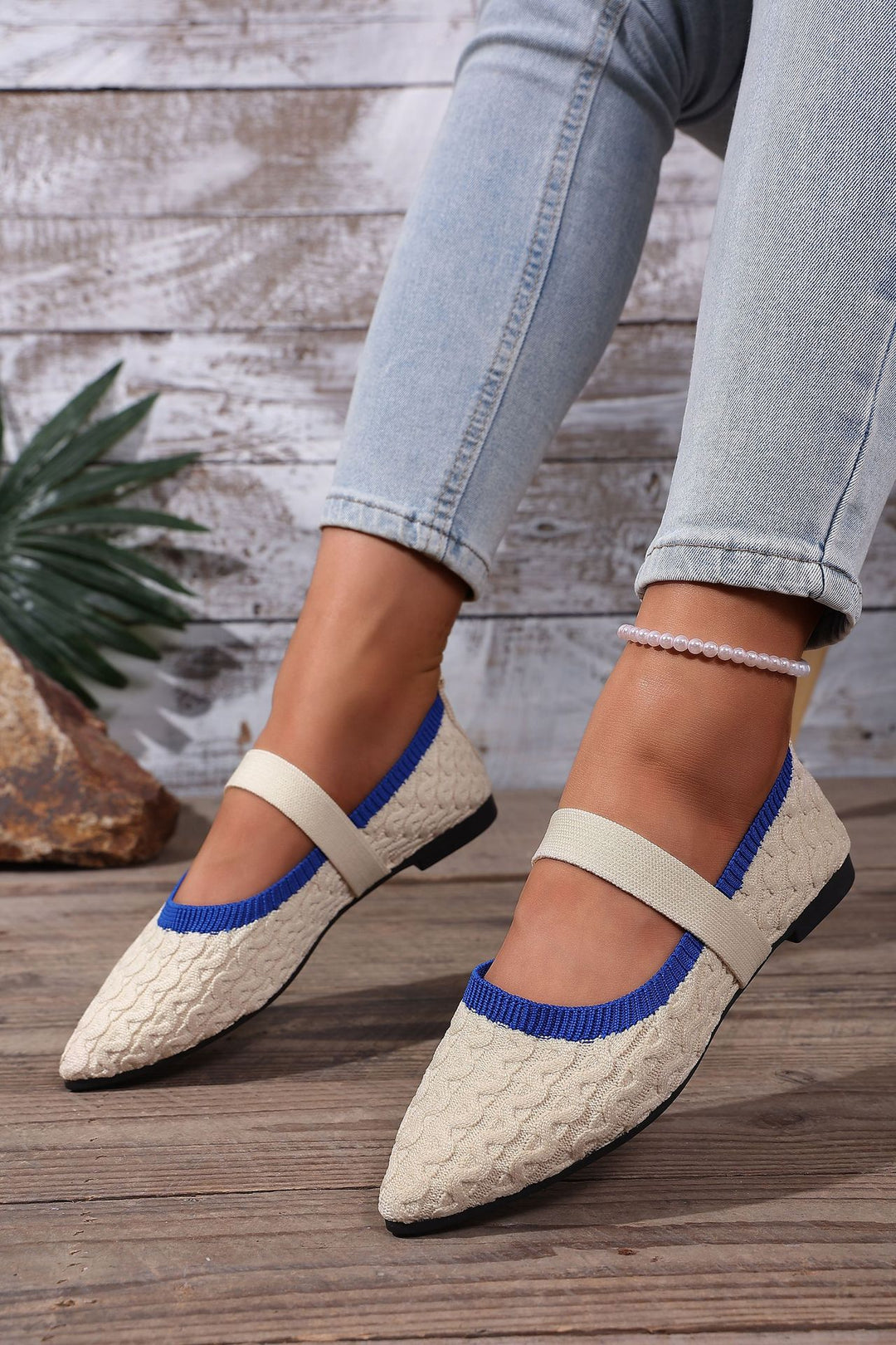 Damen Ballerinas mit elastischem Riemendesign R&B