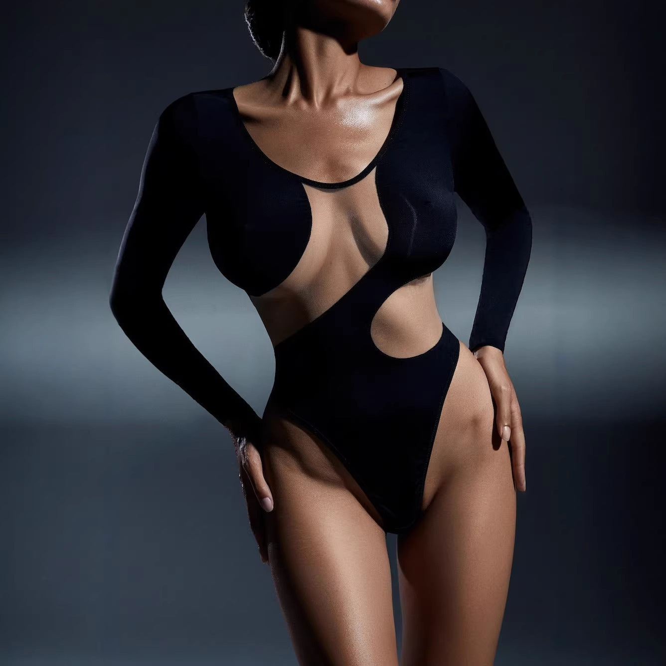 Damen Body mit innovativem Design und raffinierten Netz-Elementen R&B