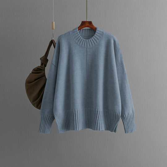 Damen Oversized Strickpullover mit Rippenbund R&B