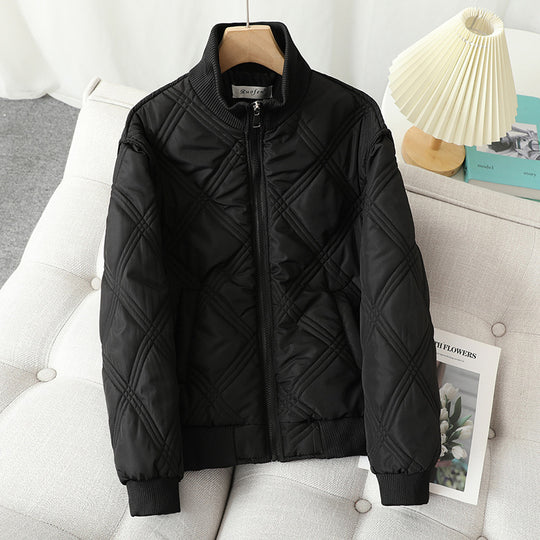 Damen gesteppte Übergangsjacke mit hohem Kragen und elastischen Bündchen R&B