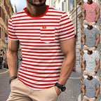 Herren gemustertes T-Shirt mit Brusttasche R&B