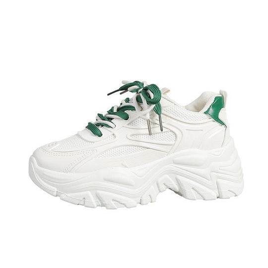 Damen modische Chunky Sneakers mit atmungsaktiver Mesh-Oberfläche und trendigem Schnürsenkeldesign R&B