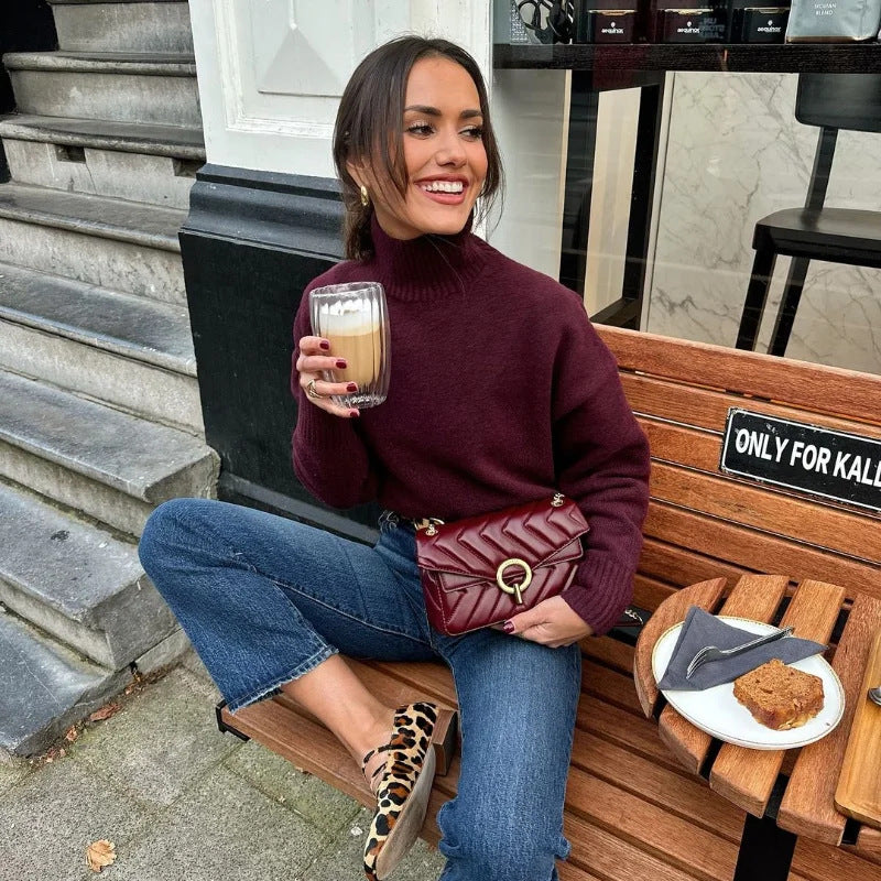 Damen Kuscheliger Rollkragenpullover R&B