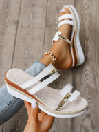 Damen Wedge-Sandaletten mit stylischem Riemen-Design und komfortablem Fußbett R&B