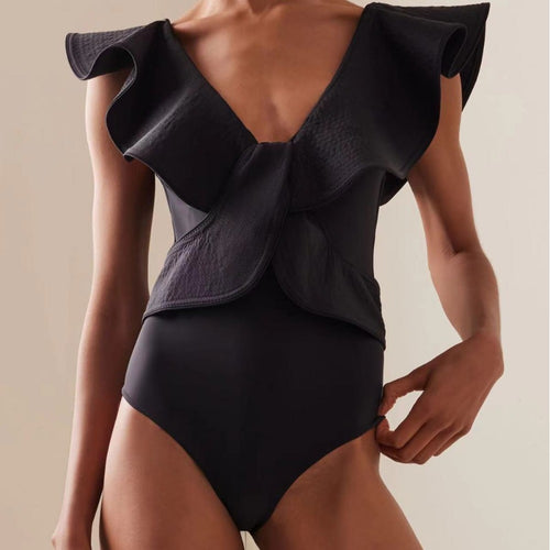 Damen Schwimmanzug mit Rüschendetails R&B