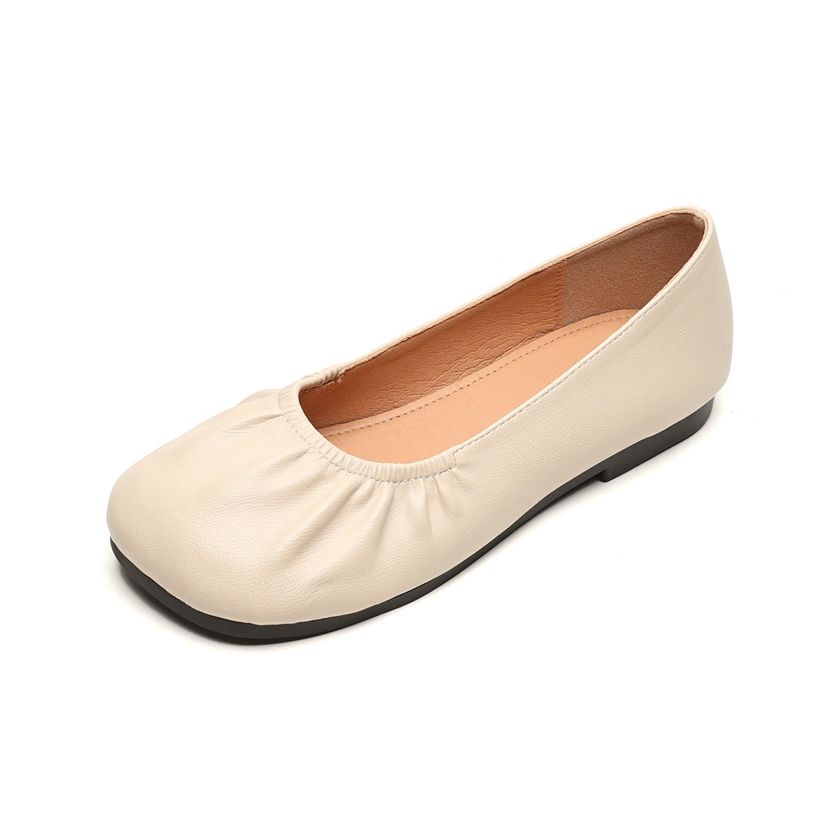 Damen Ballerinas mit elastischem Faltendesign und bequemer Innensohle